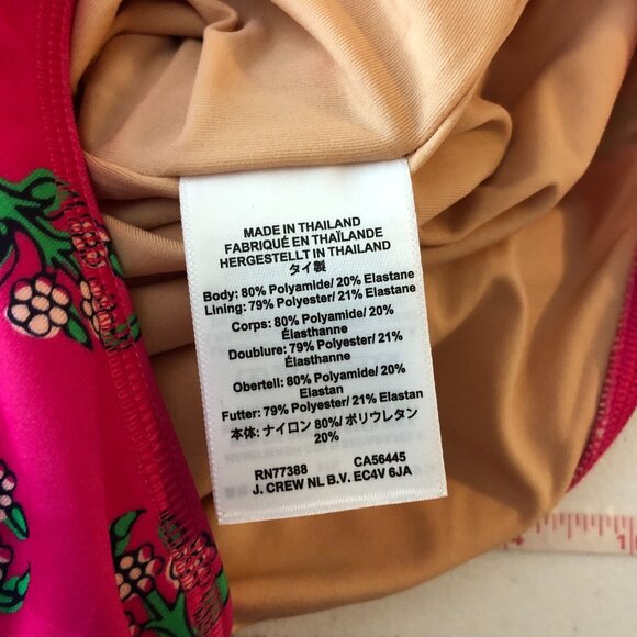 J Crew Crewcuts Girls' Block-Print Rash Guard Swimsuit Long Sleeve Pink 10 - Picture 5 of 7